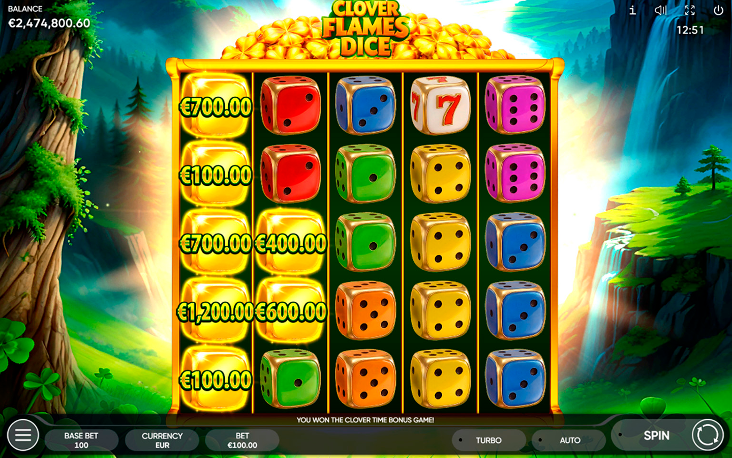 Clover Flames Dice